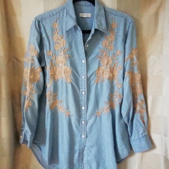 Zara Woman Premium Denim Collection Embroidered Shirt - Picture 1 of 5